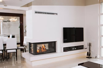 Double-Sided Fireplace Surrounds
